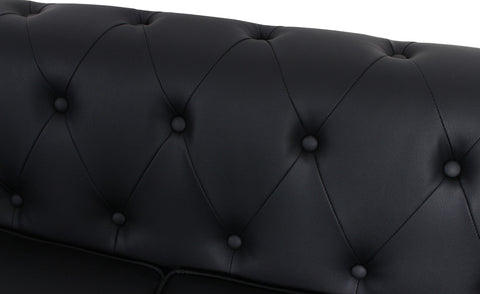 Le canapé Chesterfield capitonné 3 places original noir