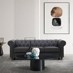 Le canapé Chesterfield capitonné 3 places original noir