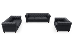 Le canapé Chesterfield capitonné 3 places original noir