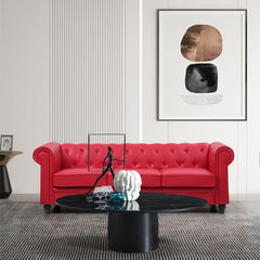 Canapé Chesterfield 3 places rouge