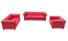Canapé Chesterfield 3 places rouge