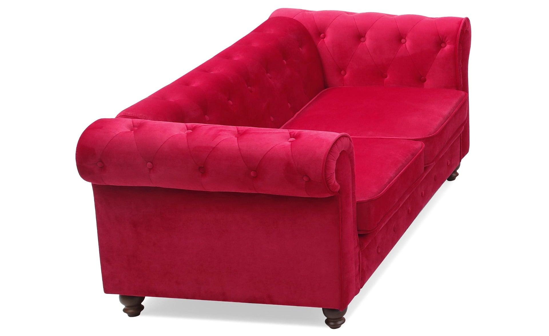 Canapé capitonné 2 places Chesterfield Velours Rouge
