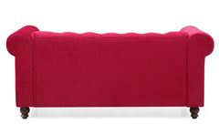 Canapé capitonné 2 places Chesterfield Velours Rouge