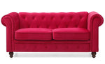 Canapé 2 places en velours rouge