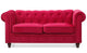 Canapé 2 places en velours rouge