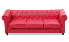 Canapé Chesterfield 3 places rouge