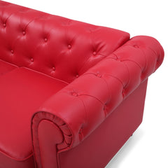 Canapé Chesterfield 3 places rouge