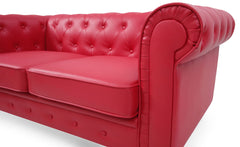 Canapé Chesterfield 3 places rouge