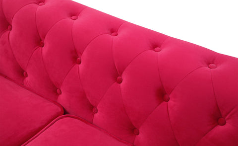 Sofá de 3 plazas de terciopelo rojo
