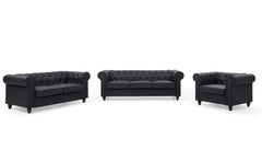 Le canapé Chesterfield capitonné 3 places original noir