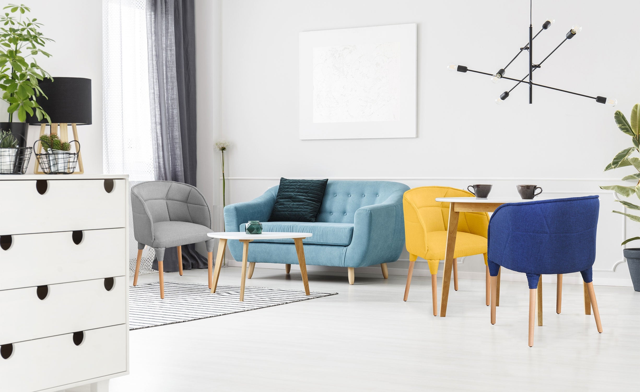 Chaise / Fauteuil Cielo Tissu Gris Clair