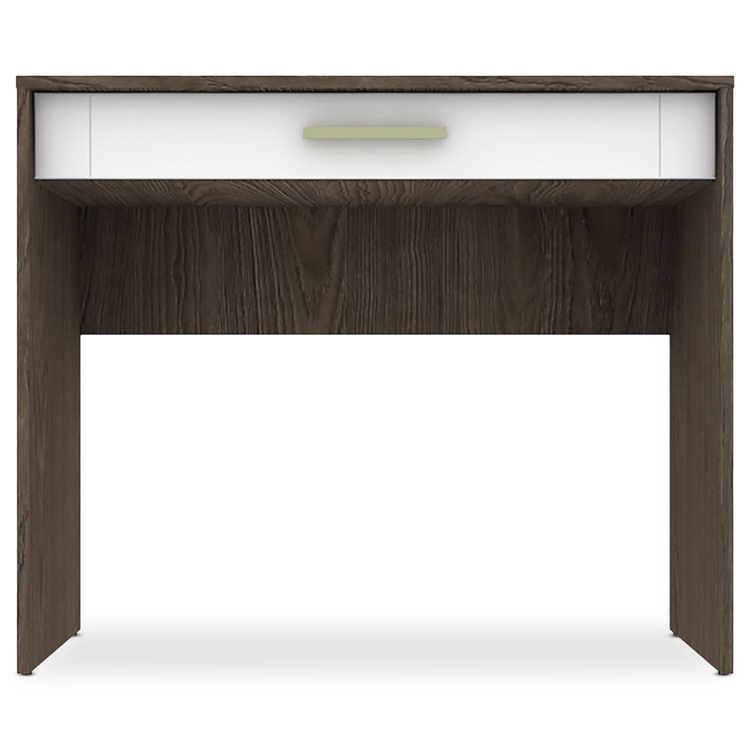 Console 1 tiroir Tenessil Chêne foncé et Blanc