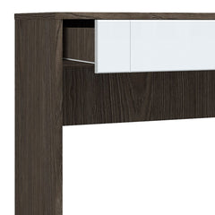Console 1 tiroir Tenessil Chêne foncé et Blanc