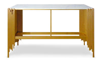 Console en marbre blanc et métal doré