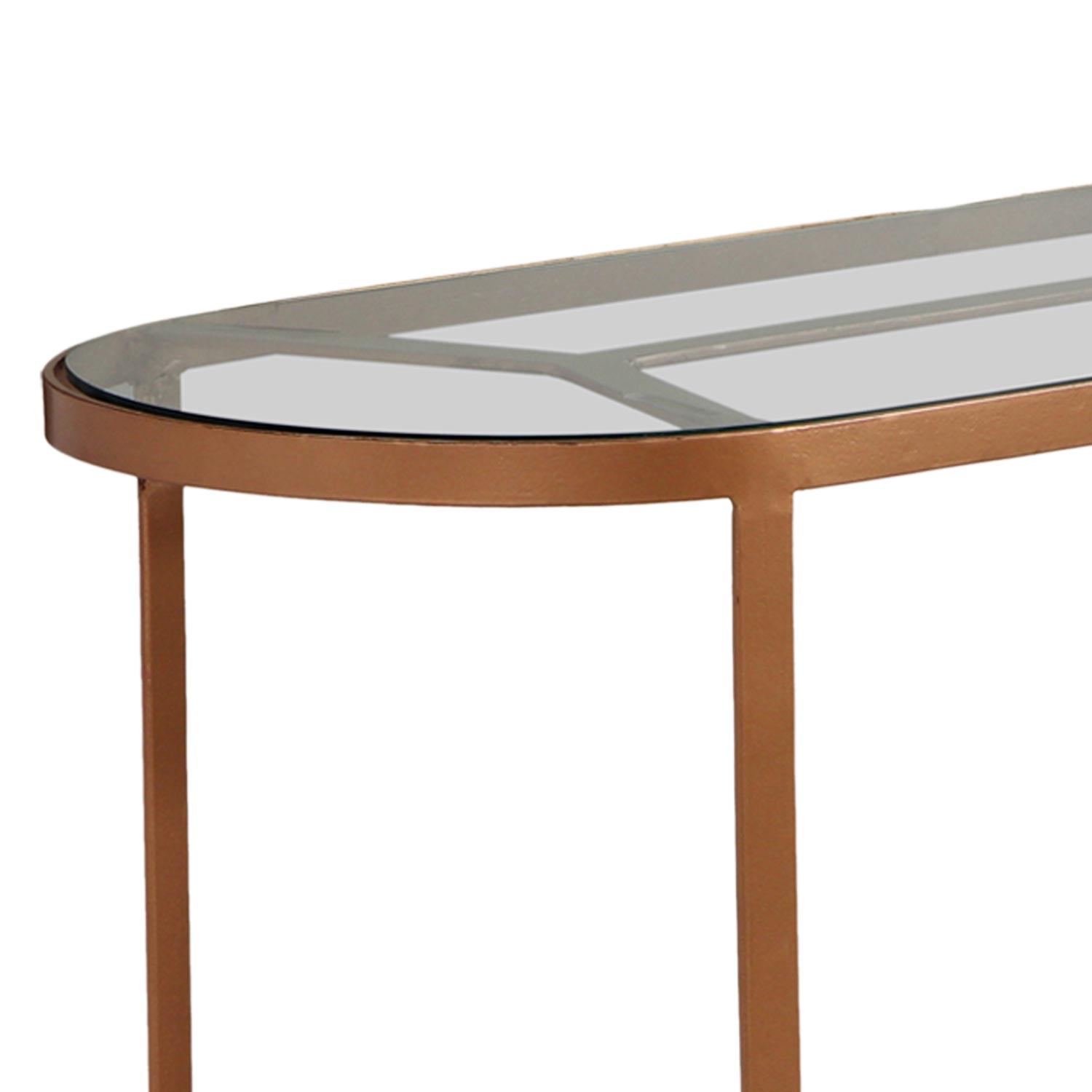 Console Totem Verre et Métal Cuivré