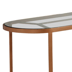 Console Totem Verre et Métal Cuivré