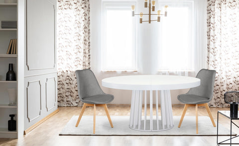 Lot de 4 chaises Conor tissu Gris