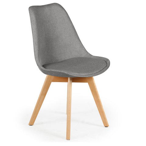 Lot de 4 chaises Conor tissu Gris