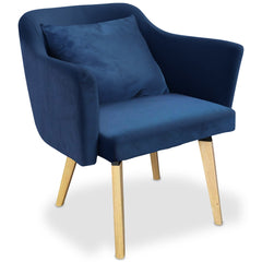 Lot de 2 fauteuils scandinaves Dantes Tissu Bleu