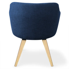 Fauteuil scandinave en tissu bleu
