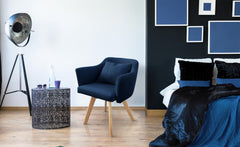 Ensemble de deux fauteuils scandinaves Dantes en tissu bleu