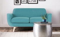 Canapé scandinave 2 places Danube Tissu Bleu-vert