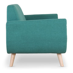 Canapé scandinave 2 places Danube Tissu Bleu-vert vu de profil