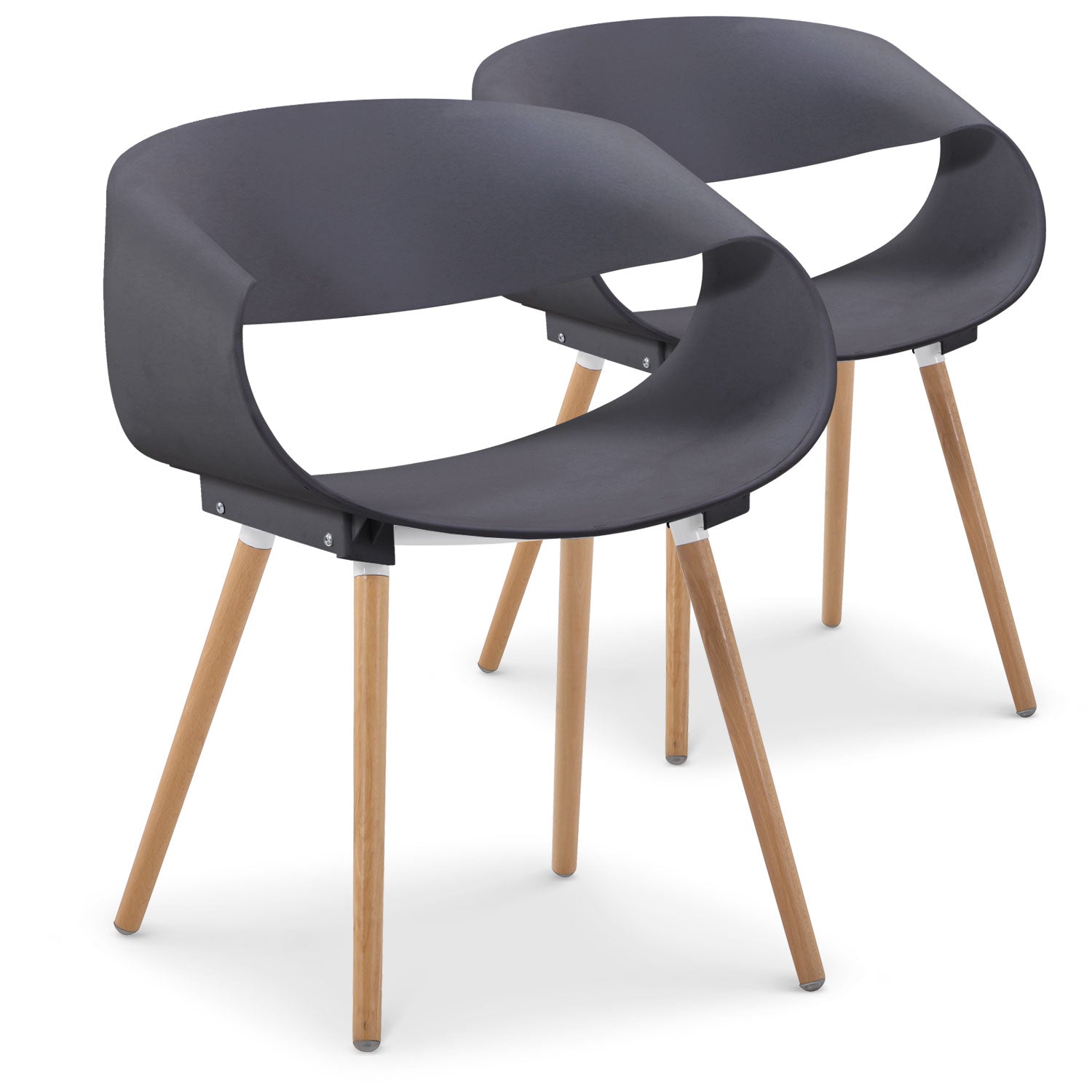 Lot de 2 chaises scandinaves design Zenata Gris