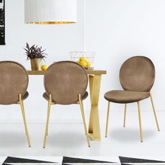 Lot de 2 chaises médaillon Irene Velours Camel