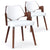 Ensemble de 2 fauteuils en bois noisette et tissu blanc