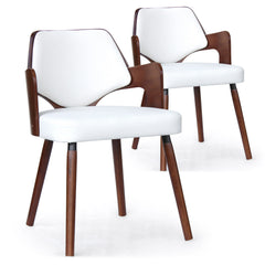 Lot de 2 chaises scandinave Dima Bois Noisette et Blanc