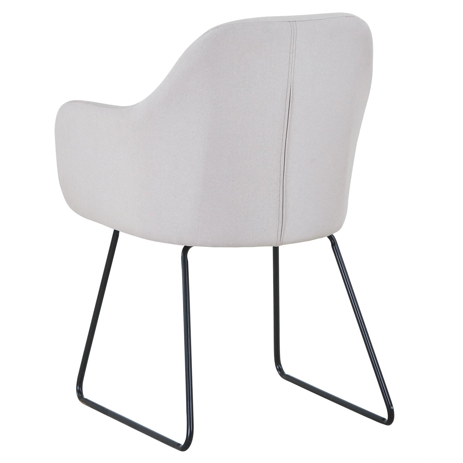 Chaise / Fauteuil Epok Métal Noir et Tissu Beige