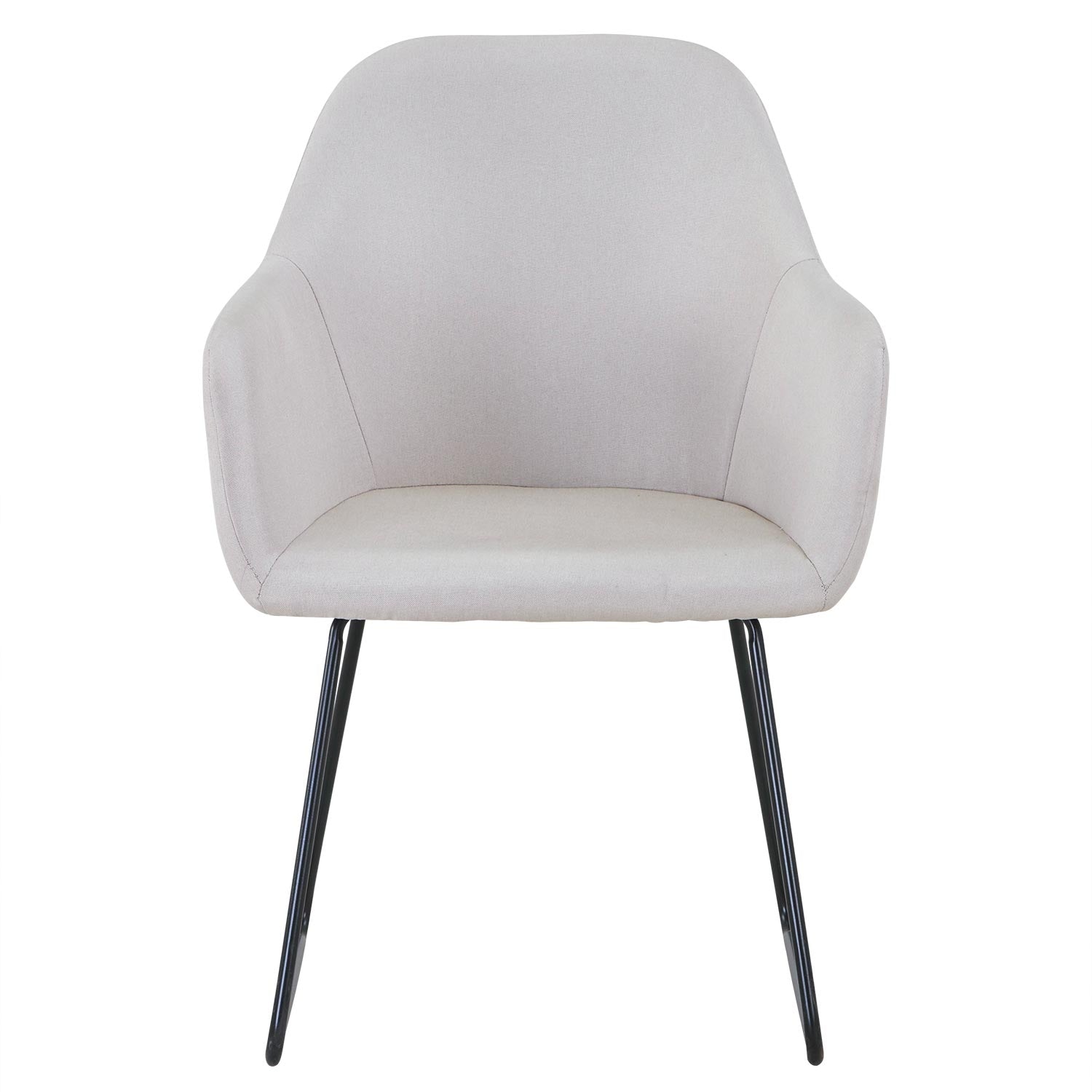 Chaise / Fauteuil Epok Métal Noir et Tissu Beige