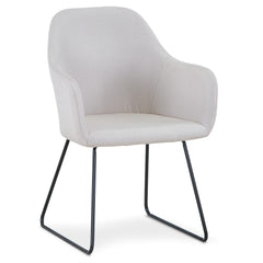 Chaise / Fauteuil Epok Métal Noir et Tissu Beige