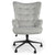 Fauteuil de bureau en velours gris à haut dossier