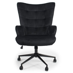 Fauteuil de bureau moderne à haut dossier Florelo Velours Noir
