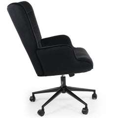 Fauteuil de bureau moderne à haut dossier Florelo Velours Noir