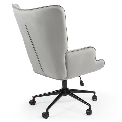 Fauteuil de bureau moderne à haut dossier Florelo Velours Gris