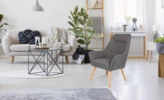 Fauteuil Fox avec dossier haut en gris
