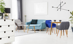 Chaise scandinave en tissu beige