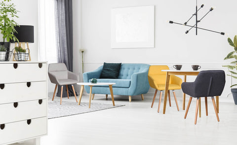 Chaise / Fauteuil scandinave Frida Tissu Jaune