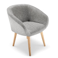 Chaise scandinave matelassée en tissu gris