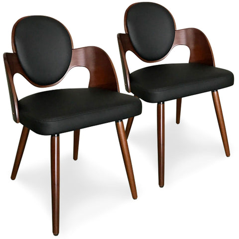 Lot de 2 chaises scandinaves Galway Bois Noisette et Blanc