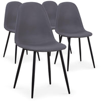 Lot de 4 chaises contemporaines Gao en simili P.U. gris