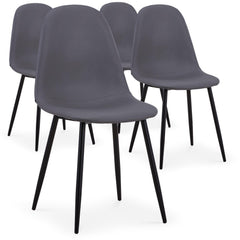 Lot de 4 chaises Gao Simili P.U. Gris