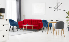 Canapé 3 places Gibus Tissu Rouge