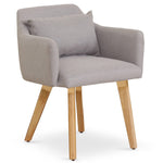 Fauteuil scandinave Gybson en tissu beige