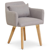 Fauteuil scandinave Gybson en tissu beige