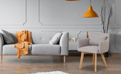 Fauteuil scandinave Gybson en tissu beige