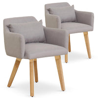 Lot de 2 fauteuils scandinaves Gybson en tissu beige